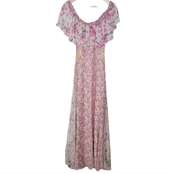 Loveshackfancy Evelyn Silk Maxi Dress Multi Floral Size 0 - Picture 3 of 10
